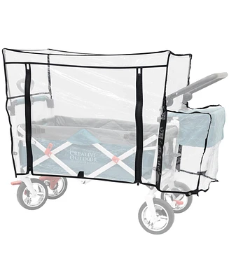 Creative Wagons Rain Cover : Silver Series Double Stoller Wagon Accessory