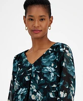 Kasper Women's Floral-Print Layered Blouse