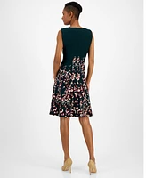 Kasper Women's Floral-Print Fit & Flare Dress