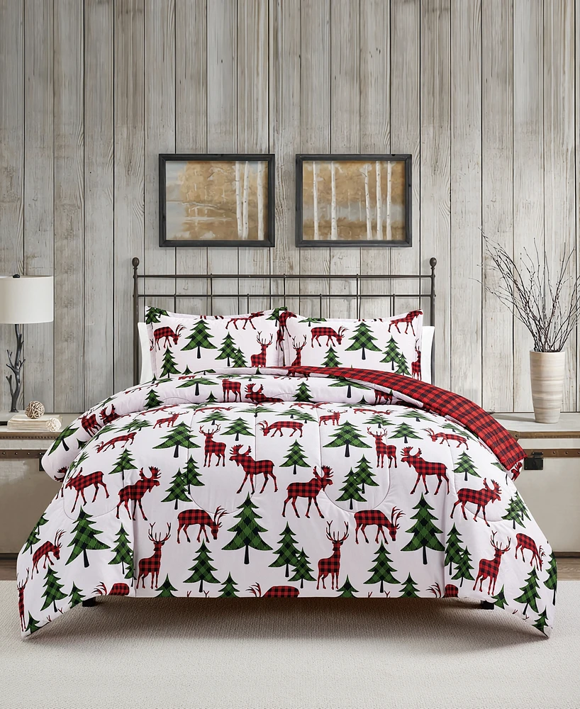 Sunham Plaid Deer Reversible 3-Pc. Comforter Sets