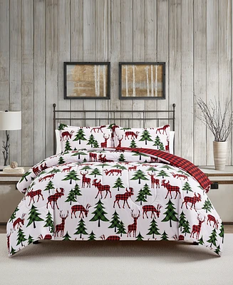 Sunham Plaid Deer Reversible 3-Pc. Comforter Sets