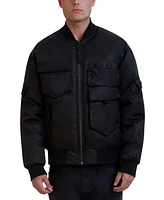 Karl Lagerfeld Men's Flight Satin Bomber Jacket