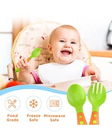 Sperric Toddler Utensils Baby Spoons and Forks Set - Includes Baby Utensils Case Spoon Fork - Bpa Free (4 Pieces)