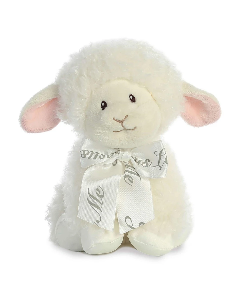 ebba Small Blessings Lamb Blessing Lamb Playful Baby Plush Toy White 8"