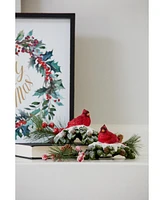 Slickblue Perched Cardinal Bird On Snowy Pine Branch (Set of 4)