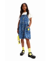 Desigual Girls Girls's Denim Smiley Originals dungaree dress