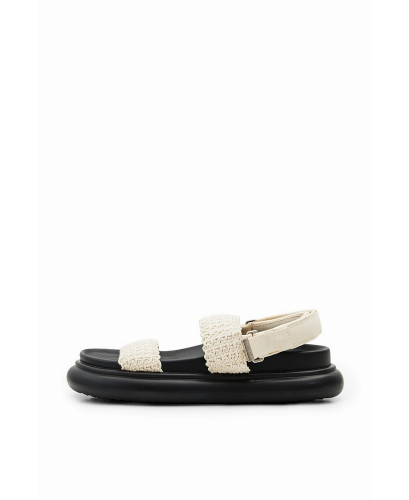 Desigual Women's Crochet platform strap sandals