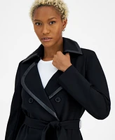 Bar Iii Women's Contrast-Trim Belted Compression Jacket, Created for Macy's