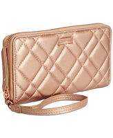 I.n.c. International Concepts Boxed Hazel Zip-Around Metallic Quilt Wristlet, Created for Macy's