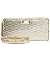 I.n.c. International Concepts Boxed Hazel Zip-Around Metallic Snake-Embossed Wristlet, Created for Macy's