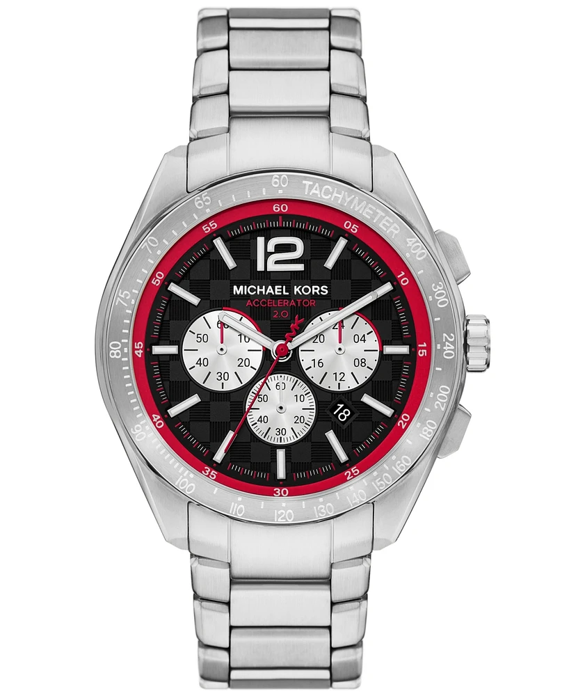 Michael Kors Men's Accelerator 2.0 Chronograph Stainless Steel Watch 44mm - Silver