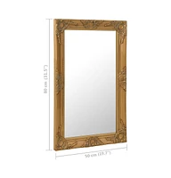 vidaXL Wall Mirror Baroque Style 19.7"x31.5" Gold