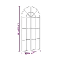 vidaXL Wall Mirror Black 15.7"x31.5" Arch Iron