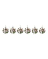 Slickblue Glass Bird Branch Ornament (Set of 6)