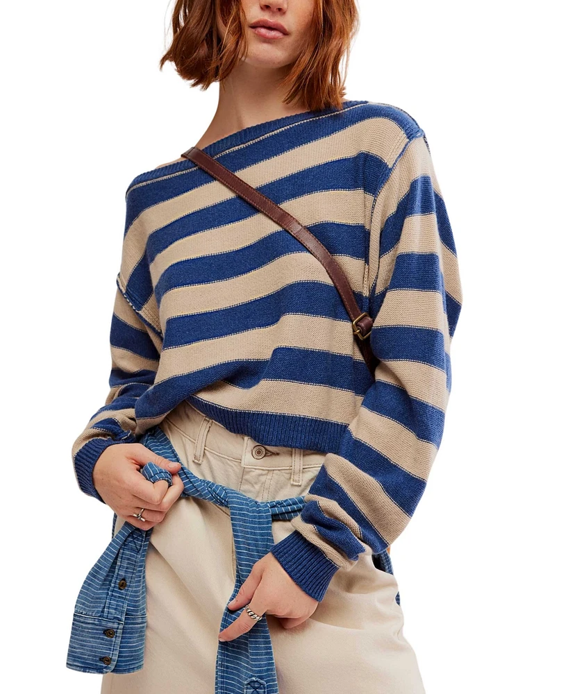 Free People Women's Into The Blue Striped Sweater