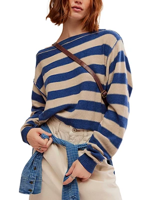 Free People Women's Into The Blue Striped Sweater