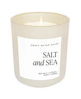 Sweet Water Decor Salt and Sea Soy Candle - Tan Matte Jar - 15 oz