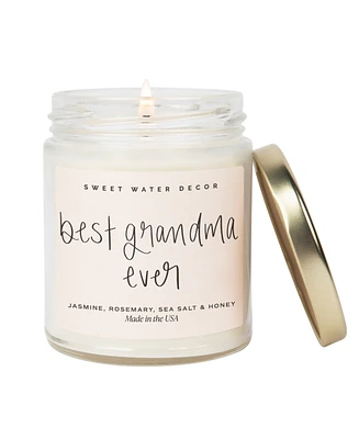 Sweet Water Decor Best Grandma Ever Soy Candle - Clear Jar - 9 oz Wildflowers and Salt