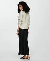 Mango Women's Long Linen Skirt