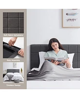 Clara Clark Heavy Duty Adjustable SquareTufted Fabric Headboard - King