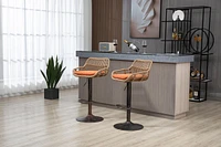 Swivel Bar Stools Set Of 2 Adjustable Counter Height Chairs With Footrest For Kitchen, Dining