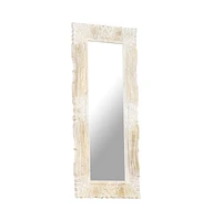 vidaXL Mirror White 43.3"x19.7" Solid Mango Wood