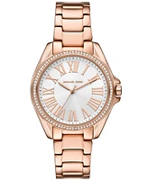 Michael Kors Women's Kacie Three-Hand Rose Gold-Tone Stainless Steel Watch 39mm