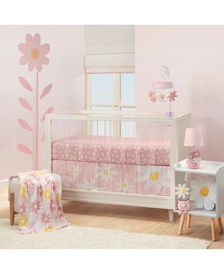 Lambs & Ivy Daisy Dreams 3-Piece Pink/White Baby Nursery Crib Bedding Set