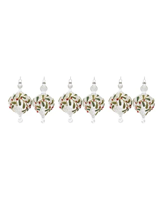 Slickblue Beaded Glass Mistletoe Ornament (Set of 6)