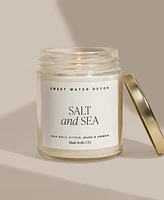 Sweet Water Decor Salt and Sea Soy Candle Clear Jar, 9 oz