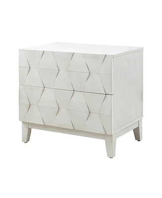 Hulala Home Ethel Contemporary 2 - Drawer Nightstand with Solid Wood Legs