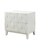 Hulala Home Ethel Contemporary 2 - Drawer Nightstand with Solid Wood Legs