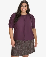 Calvin Klein Plus Size Button-Front Blouse