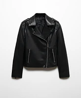 Mango Women's Faux-Leather Biker Jacket
