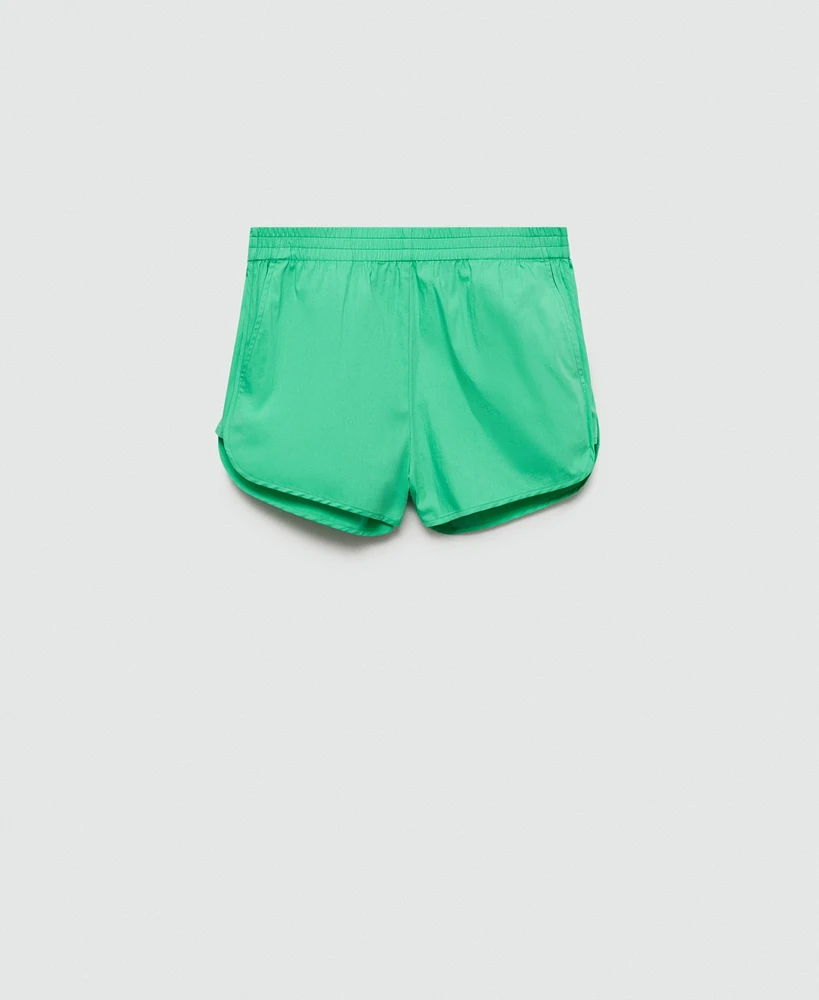 Mango Women's Elastic Waist Cotton Shorts