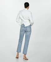 Mango Women's Straight-Fit Cropped Jeans