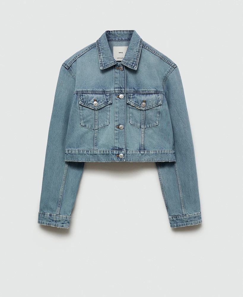 Mango Women's Pocketed Denim Jacket