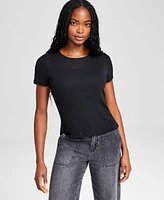 And Now This Women's Onion-Skin Double Layered Crewneck Top, Created for Macy's