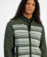 Sun + Stone Men's Fair Isle Zip-Front Sweater Jacket