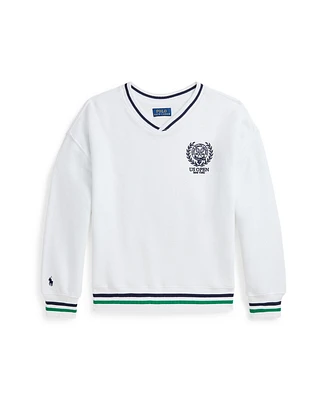 Polo Ralph Lauren Big Girls Us Open Crest Cotton Fleece Sweatshirt