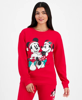 Disney Juniors' Mickey & Minnie Holiday Graphic Crewneck Sweatshirt