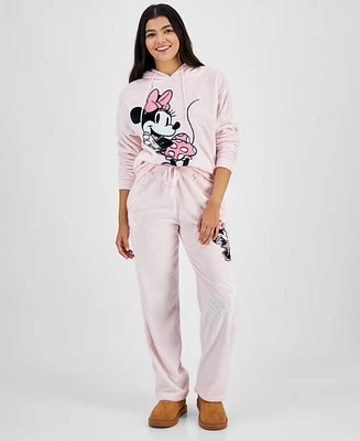 Disney Juniors' Minnie Mouse Plush Fleece Graphic Sweatpants