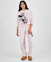 Disney Juniors' Minnie Mouse Plush Fleece Graphic Sweatpants