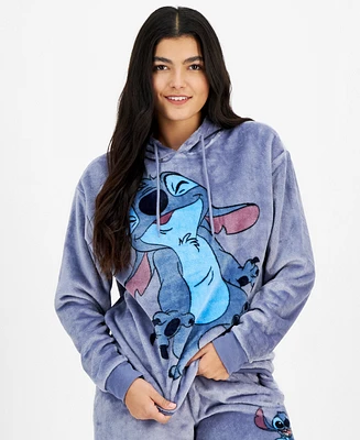 Disney Juniors' Stitch Plush Fleece Graphic Hoodie