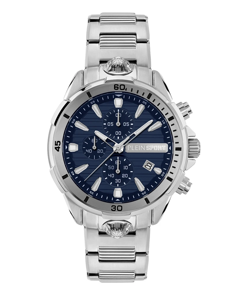 Plein Sport Men's Impact Chronograph Date Quartz Stainless steel Bracelet 46mm