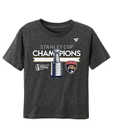 Fanatics Infant Heather Charcoal Florida Panthers 2024 Stanley Cup Champions Locker Room T-Shirt