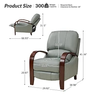 Alex Genuine Leather Manual Recliner