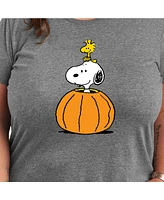 Hybrid Apparel Trendy Peanuts Pumpkin Tee Plus Graphic T-shirt