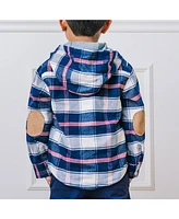 Hope & Henry Boys Long Sleeve Hooded Flannel Shirt Jacket