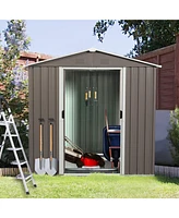 Mondawe 6ft x 5ft Outdoor Metal Storage Shed gray